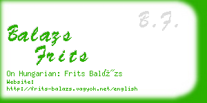 balazs frits business card
